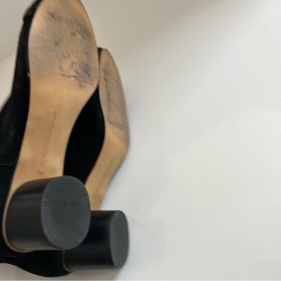 Rebecca Minkoff Izette Black Suede Cylinder 2 Inch Heel Ankle Boot - 6M - Picture 4 of 7